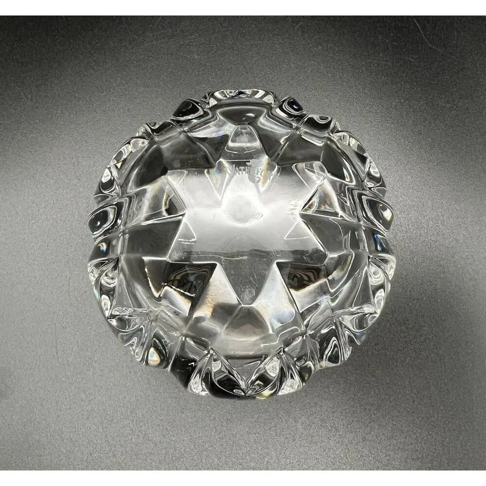 Waterford Crystal Lotus Shaped Votive Tea Light Candle Holder 2.5” Elegant Glass